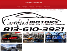 Tablet Screenshot of certifiedmotorsllc.com